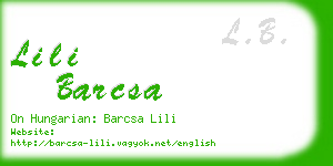 lili barcsa business card